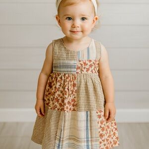 Patchwork Floral Kids Casual Dress